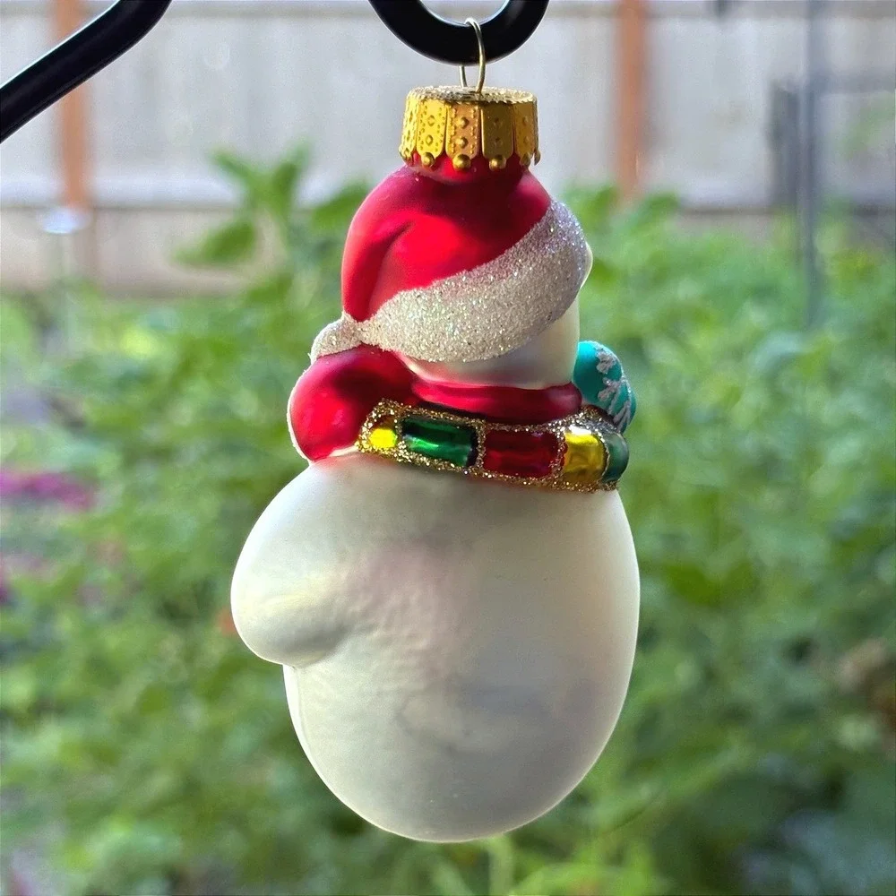 Unique Treasures Polar Bear in Mitten Glass Christmas Ornament